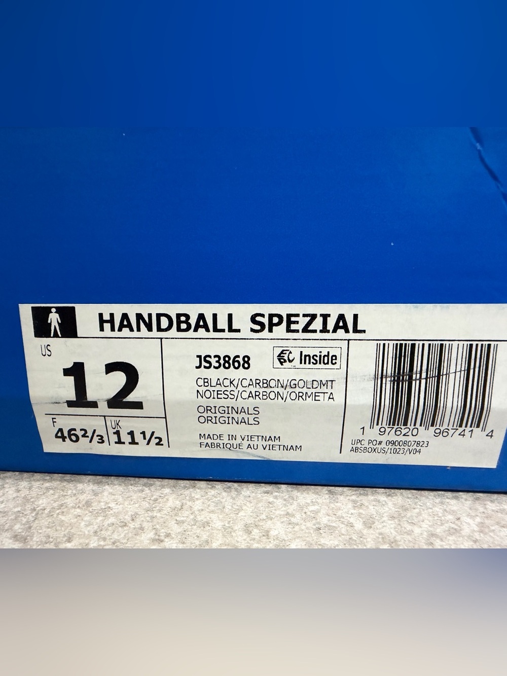 adidas Handball Spezial Core Black Carbon Gold Metallic Size 12 Men NEW JS3868 - Picture 10 of 11